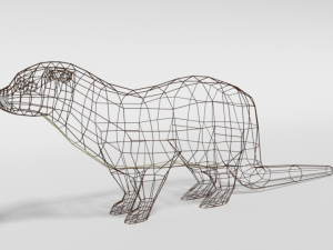 low poly cartoon otter 3D Model