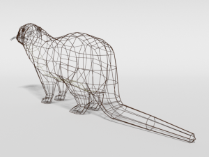 low poly cartoon otter 3D Model