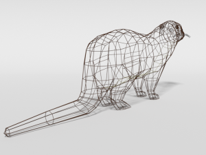 low poly cartoon otter 3D Model