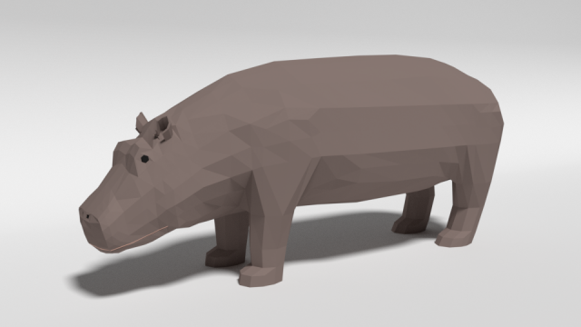 low poly cartoon hippopotamus Modelo 3D .c4d .max .obj .3ds .fbx .stl .blend 