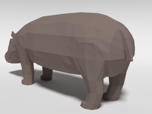 low poly cartoon hippopotamus Modelo 3D
