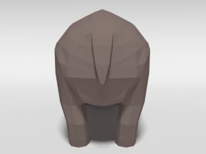 low poly cartoon hippopotamus 3D Model