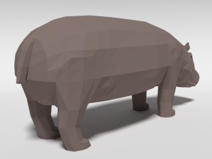 low poly cartoon hippopotamus Modelo 3D