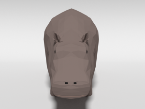 low poly cartoon hippopotamus Modelo 3D