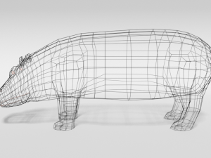 low poly cartoon hippopotamus Modelo 3D