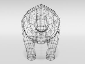 low poly cartoon hippopotamus Modelo 3D
