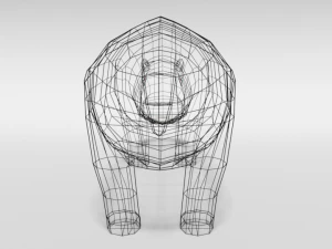 low poly cartoon hippopotamus 3D Model