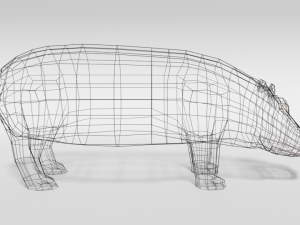 low poly cartoon hippopotamus Modelo 3D