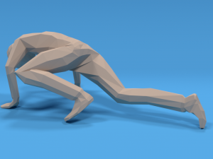 low poly kid standing up 3D 모델