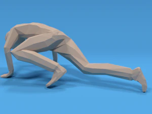 low poly kid standing up 3D Model