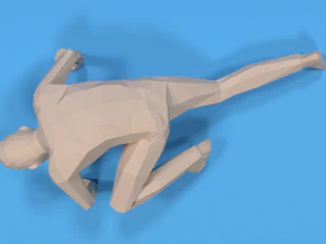 low poly kid standing up 3D Model