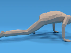 low poly kid standing up 3D Model