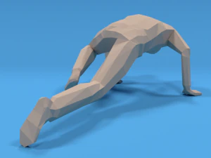 low poly kid standing up 3D Model