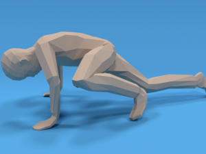 low poly kid standing up 3D Модель