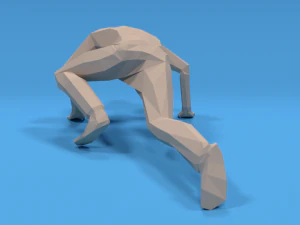 low poly kid standing up 3D Model