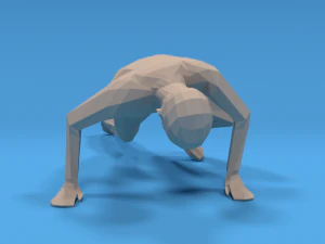 low poly kid standing up 3D Model