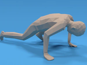 low poly kid standing up 3D Model