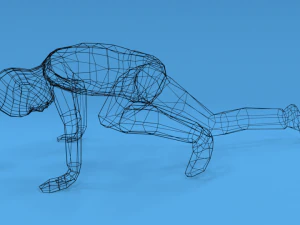 low poly kid standing up 3D Model