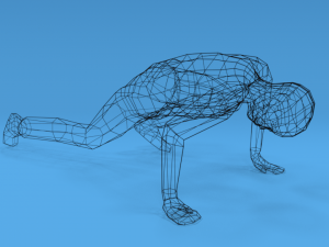 low poly kid standing up 3D 모델