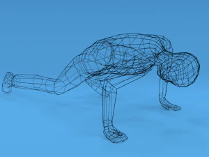 low poly kid standing up 3D Model