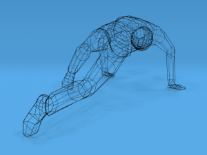 low poly kid standing up 3D 모델