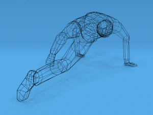 low poly kid standing up 3D Model