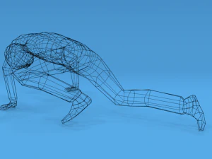 low poly kid standing up 3D Model