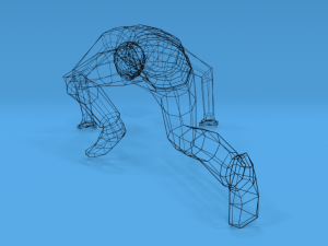 low poly kid standing up 3D 모델