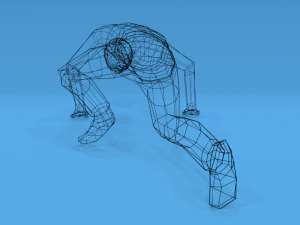 low poly kid standing up 3D Model