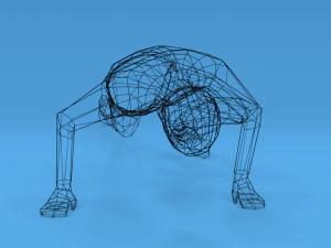 low poly kid standing up 3D Model
