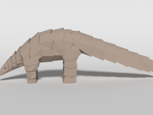 low poly cartoon pangolin 3D मॉडल