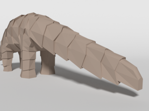 low poly cartoon pangolin 3D मॉडल
