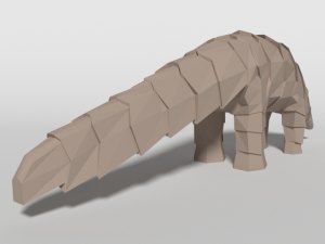 low poly cartoon pangolin 3D मॉडल