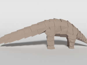 low poly cartoon pangolin 3D मॉडल