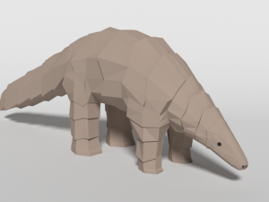 low poly cartoon pangolin 3D मॉडल