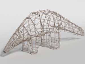 low poly cartoon pangolin 3D मॉडल