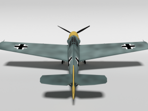 low poly cartoon messerschmitt bf 109e-3 emil ww2 airplane 3D-Modell