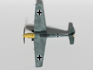 low poly cartoon messerschmitt bf 109e-3 emil ww2 airplane 3D-Modell