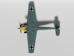 low poly cartoon messerschmitt bf 109e-3 emil ww2 airplane 3D-Modell