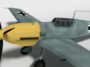 low poly cartoon messerschmitt bf 109e-3 emil ww2 airplane 3D-Modell