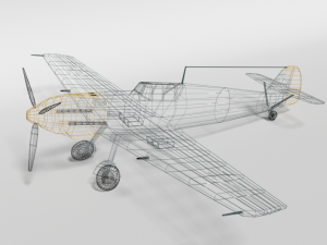 low poly cartoon messerschmitt bf 109e-3 emil ww2 airplane 3D-Modell