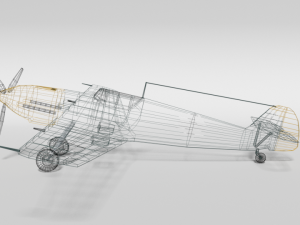 low poly cartoon messerschmitt bf 109e-3 emil ww2 airplane 3D-Modell