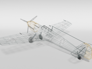 low poly cartoon messerschmitt bf 109e-3 emil ww2 airplane 3D-Modell