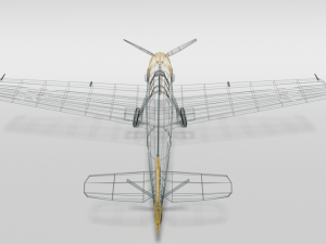 low poly cartoon messerschmitt bf 109e-3 emil ww2 airplane 3D-Modell