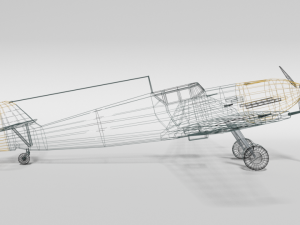 low poly cartoon messerschmitt bf 109e-3 emil ww2 airplane 3D-Modell
