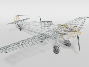 low poly cartoon messerschmitt bf 109e-3 emil ww2 airplane 3D-Modell