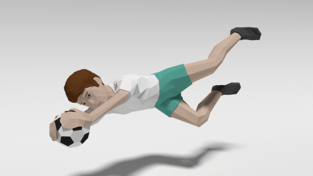 low poly goalkeeper kid 3Dモデル .c4d .max .obj .3ds .fbx .stl .blend
