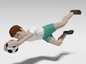 low poly goalkeeper kid 3D Model