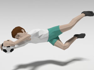 low poly goalkeeper kid 3Dモデル