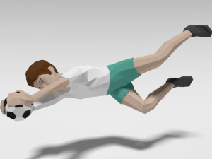 low poly goalkeeper kid 3D Model